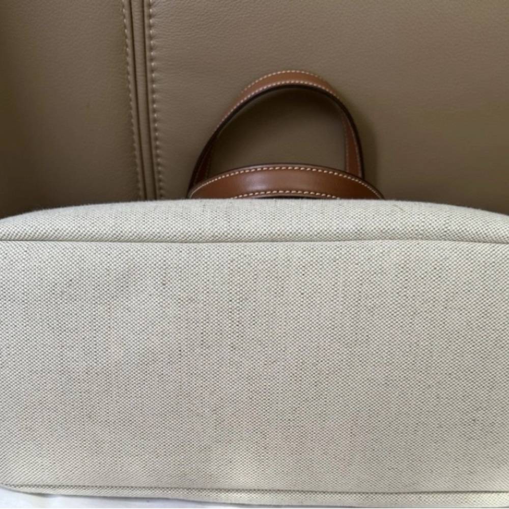 Prada Cream and Tan Structured Tote Bag - Picture 5 of 5